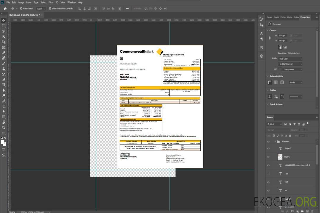 Australie Commonwealth Bank relevé hypothécaire scr template Australie Commonwealth Bank relevé hypothécaire scr template